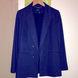 DKNY Navy Knit Blazer